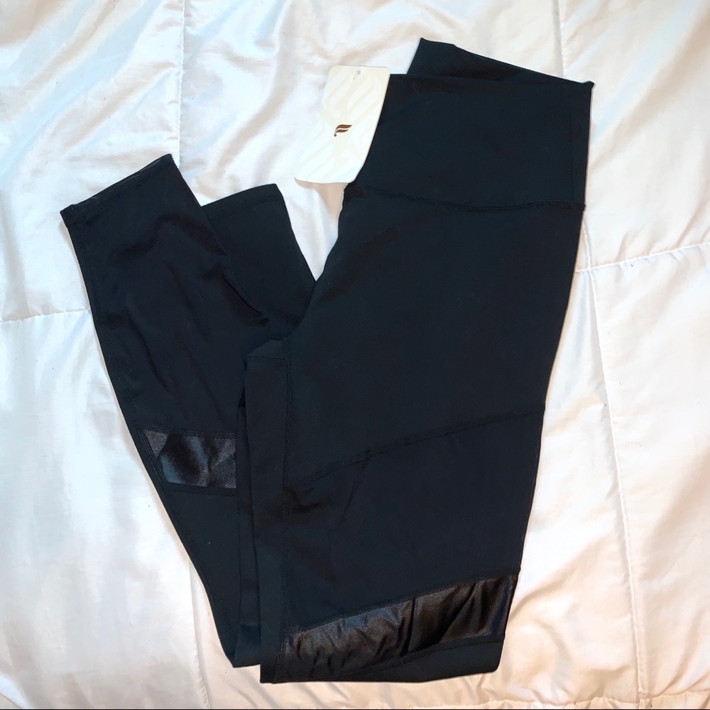 Fabeletics Powerhold Black Mesh Panel Leggings